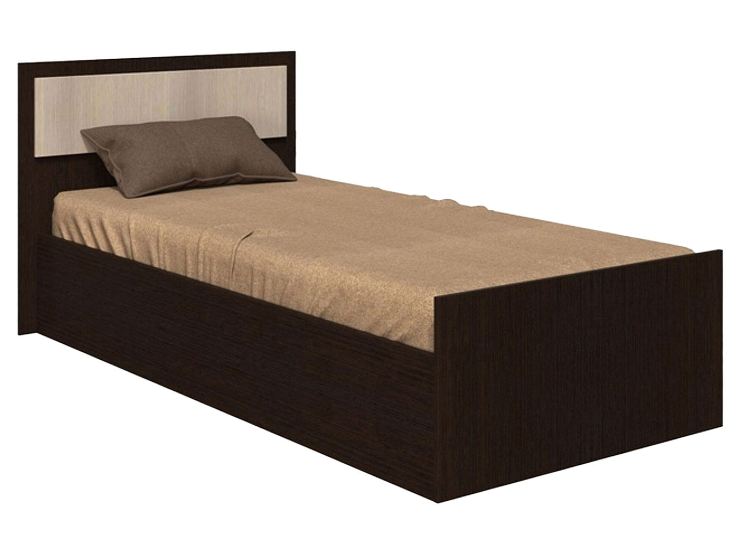 Односпальная кровать  Фиеста Венге / Лоредо, 90х200 см, С реечным основанием