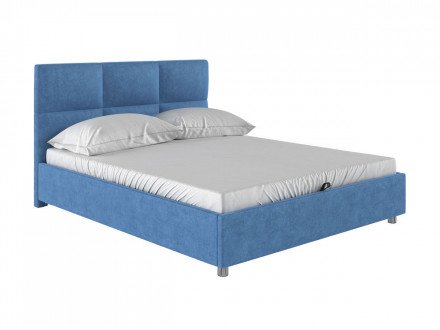 Кровать с подъемным механизмом Прагма Голубой, велюр. 120х200 см в отделке Голубой, велюр, 120х200 см по цене 22990 руб.