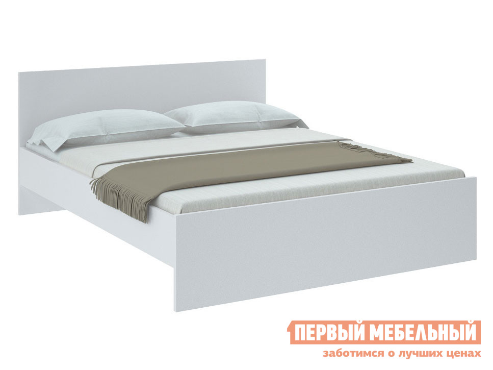 Односпальная кровать  Тиберия Белый, 160х200 см, С анатомическим основанием