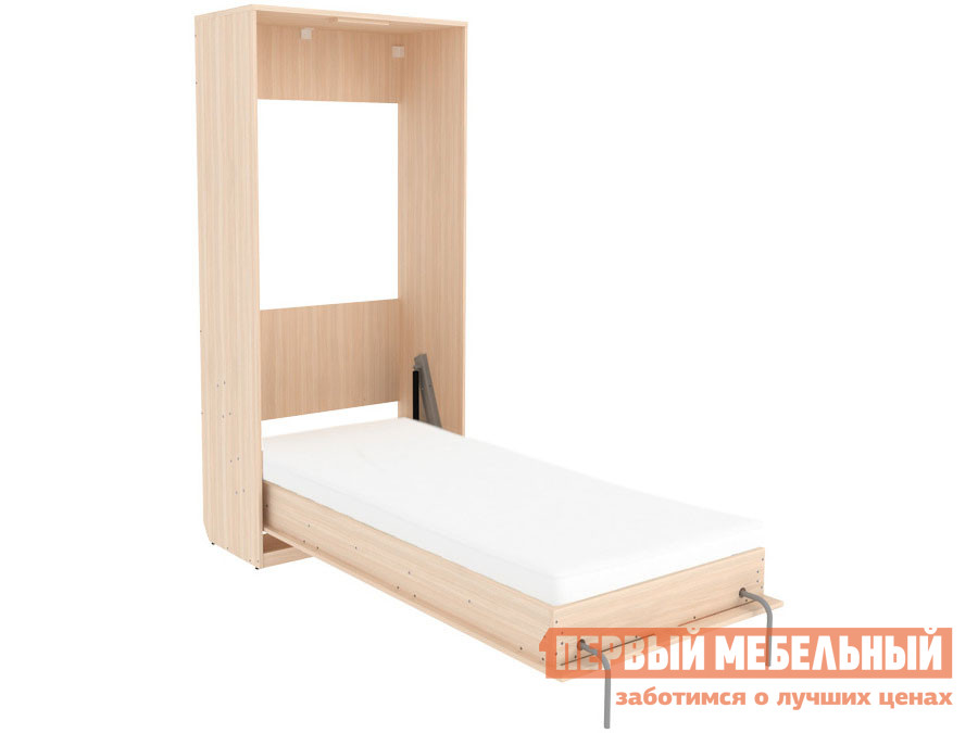 Односпальная кровать  Мерлен с ПМ Молочный дуб, 90х200 см