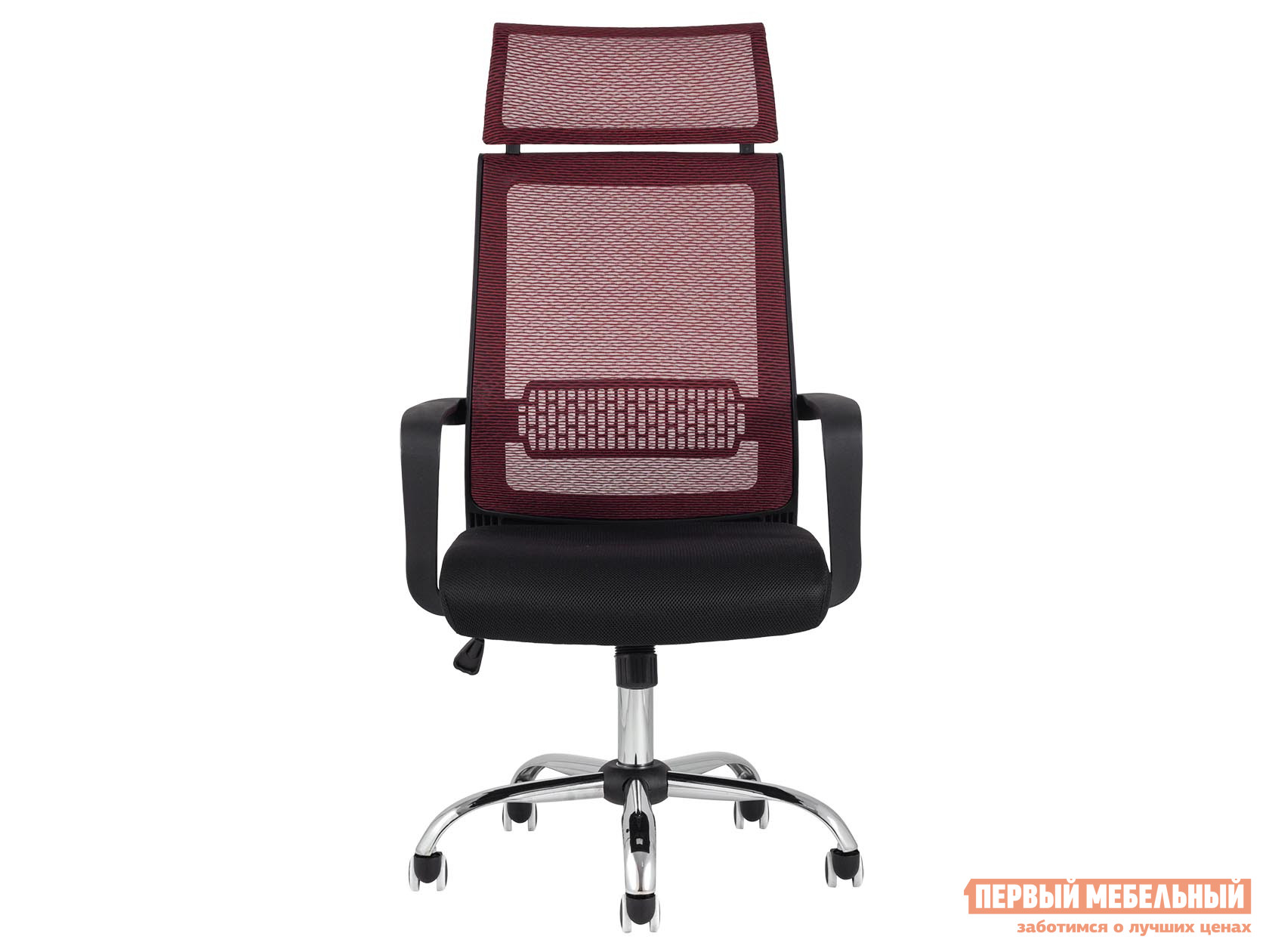 Офисное кресло  TopChairs Style Черный, ткань / Красный, сетка от Первый Мебельный