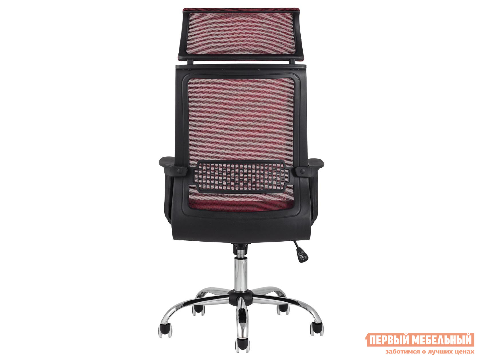 Офисное кресло  TopChairs Style Черный, ткань / Красный, сетка от Первый Мебельный