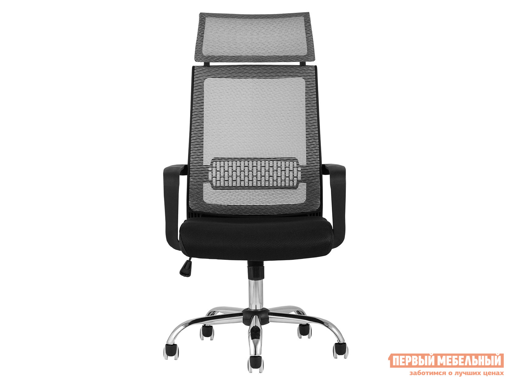 Офисное кресло  TopChairs Style Черный, сетка / Серый, сетка от Первый Мебельный