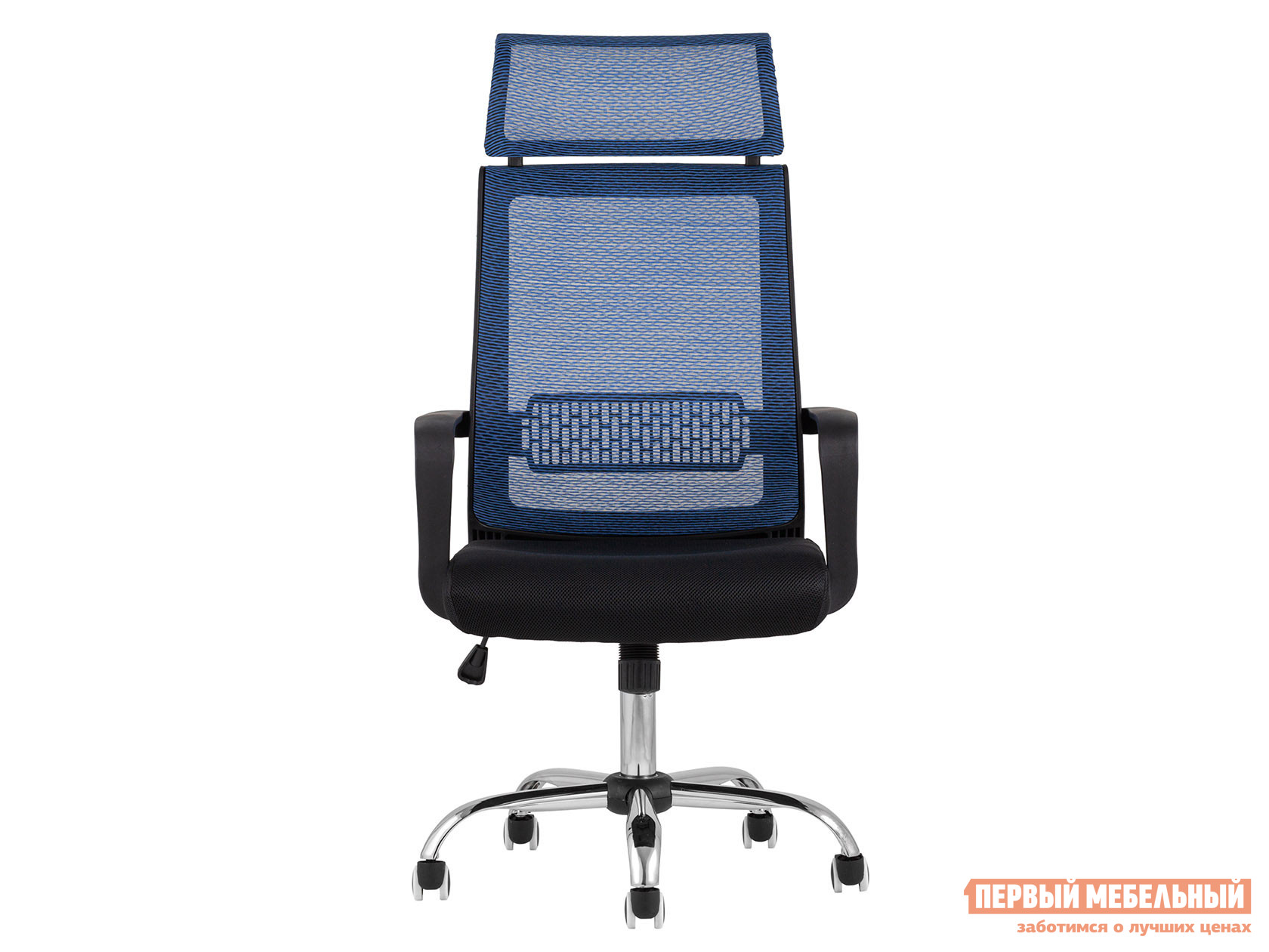 Офисное кресло  TopChairs Style Черный, сетка / Синий, сетка от Первый Мебельный