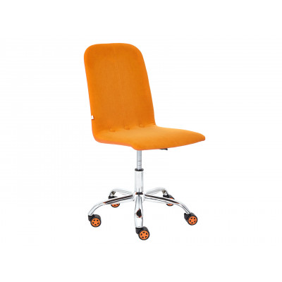 Офисное кресло  Офисное кресло RIO Оранжевый, флок / Оранжевый, кожзам