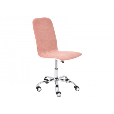 Офисное кресло  Офисное кресло RIO Розовый, флок / Белый, кожзам