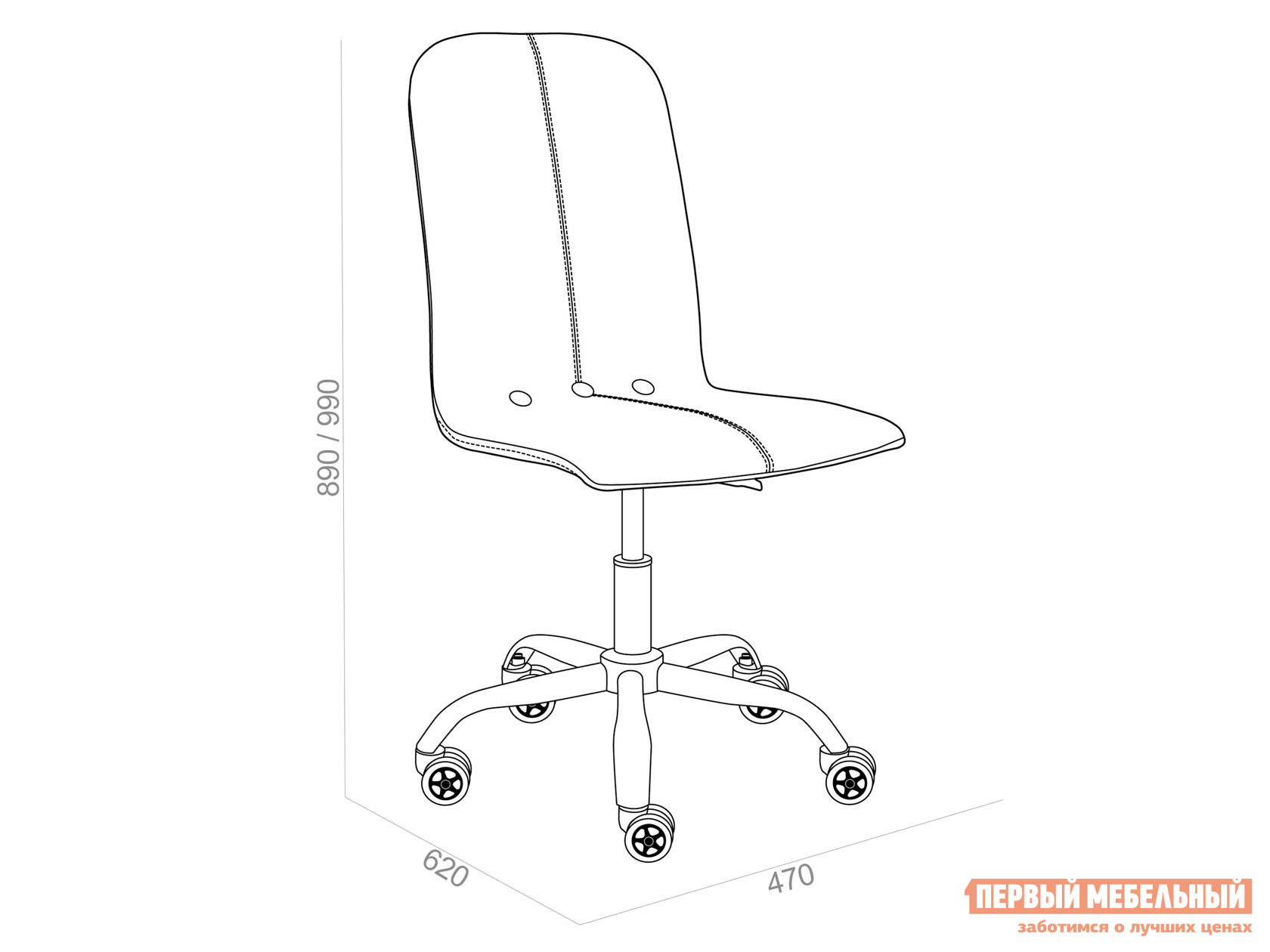 Офисное кресло  RIO Оливковый, флок / Серый, кожзам от Первый Мебельный
