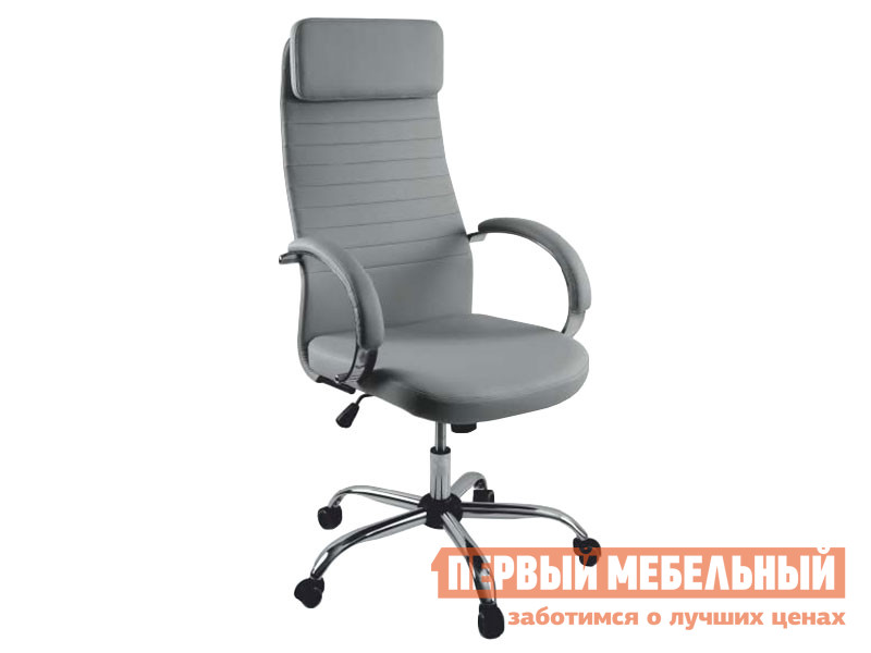 Офисное кресло  Офисное кресло Dikline ST27 Серый, экокожа / Хром, металл