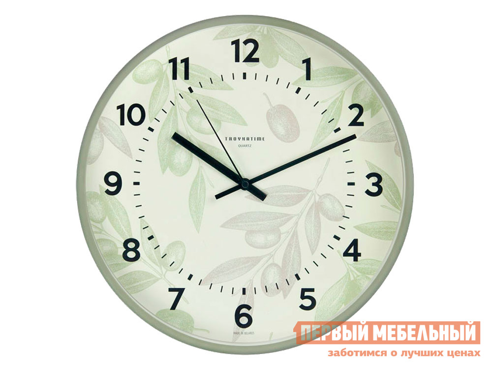 Часы  Олива Оливковый, пластик от Первый Мебельный
