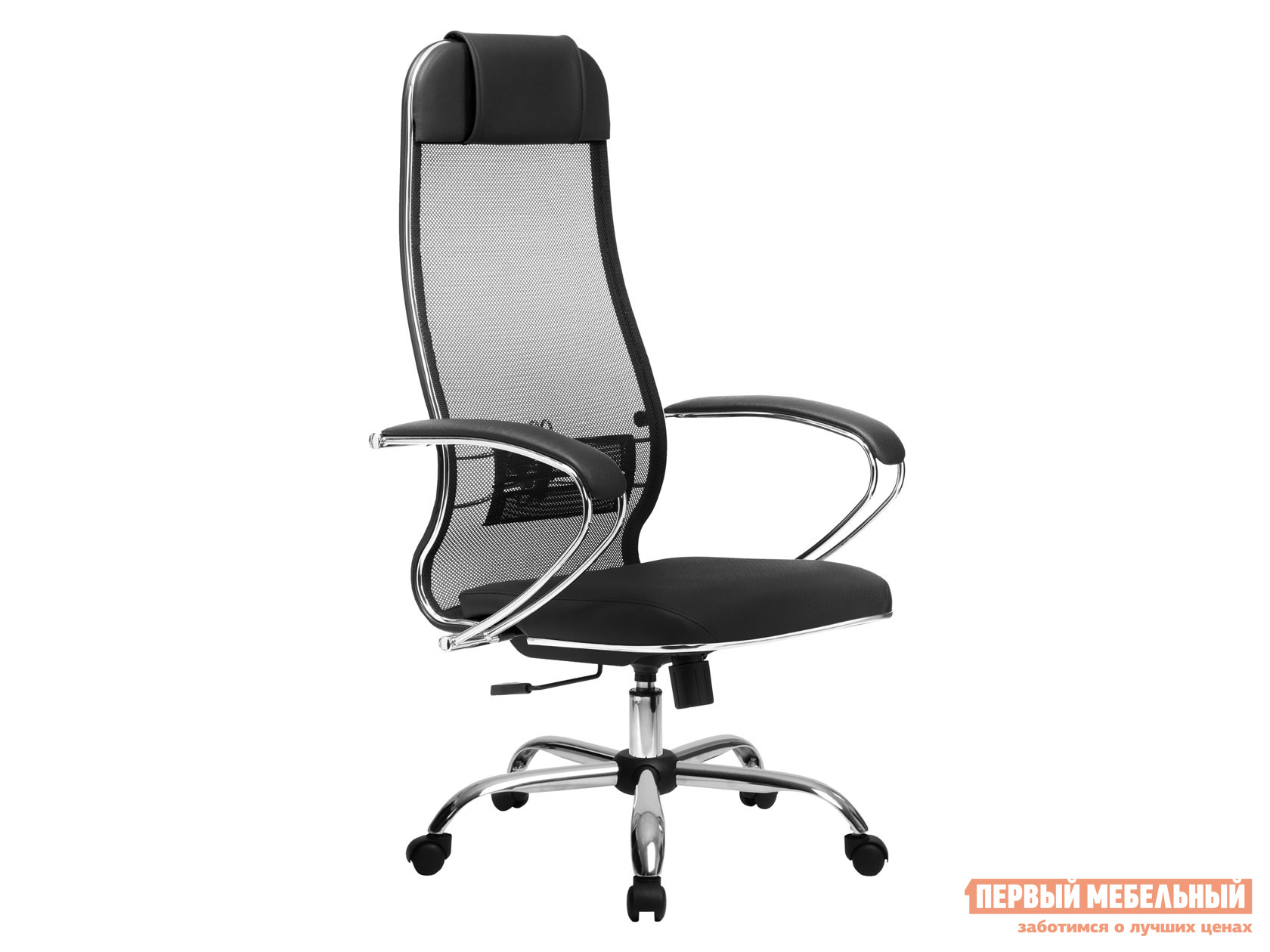 Кресло руководителя  МЕТТА-16(MPRU)/подл.131/осн.003 Черный, экокожа, сетка