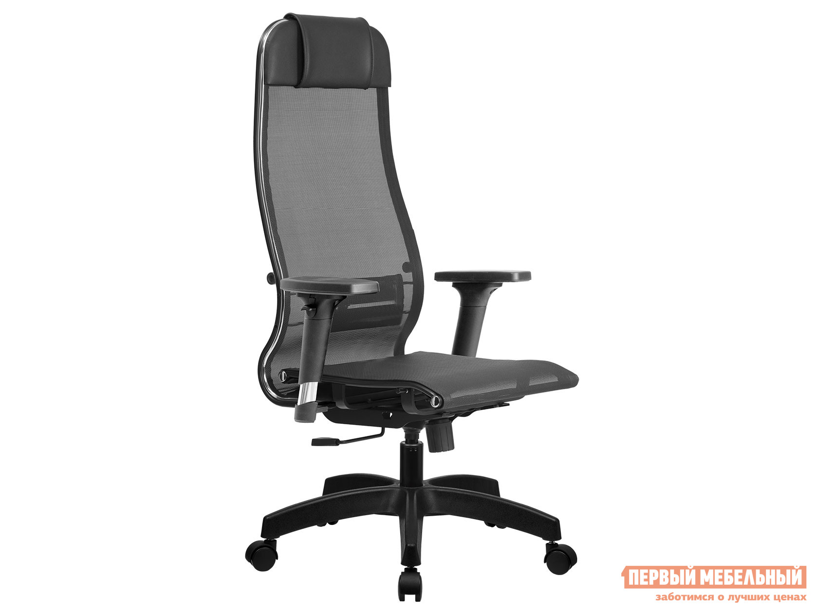 Кресло руководителя  МЕТТА-4(MPRU)/подл.200/осн.001 Черный, экокожа, сетка