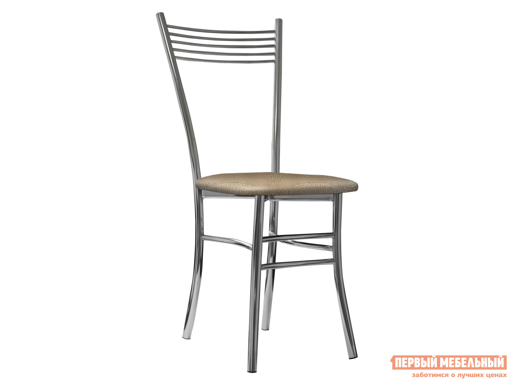 Стул  Квинтет Светло-бежевый, экокожа / Хром, металл