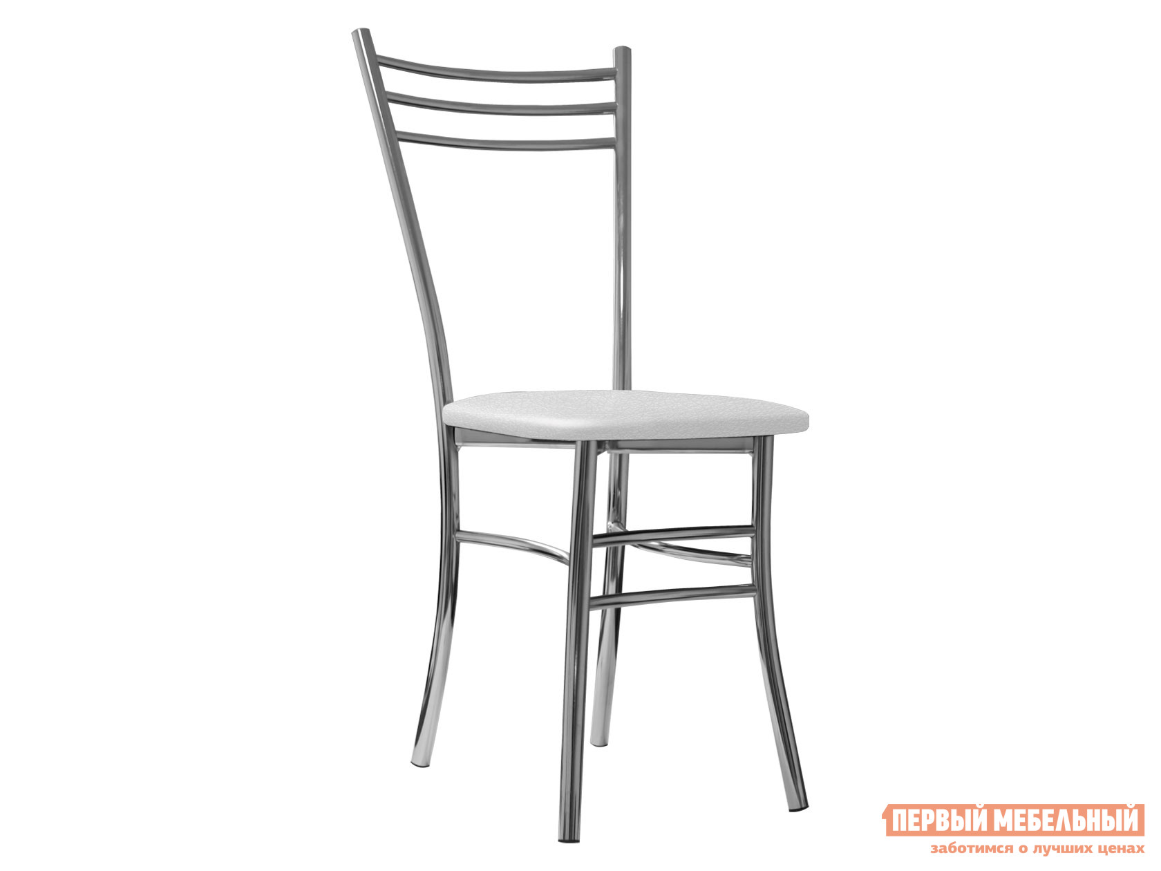 Стул  Трио Белый, экокожа / Хром, металл