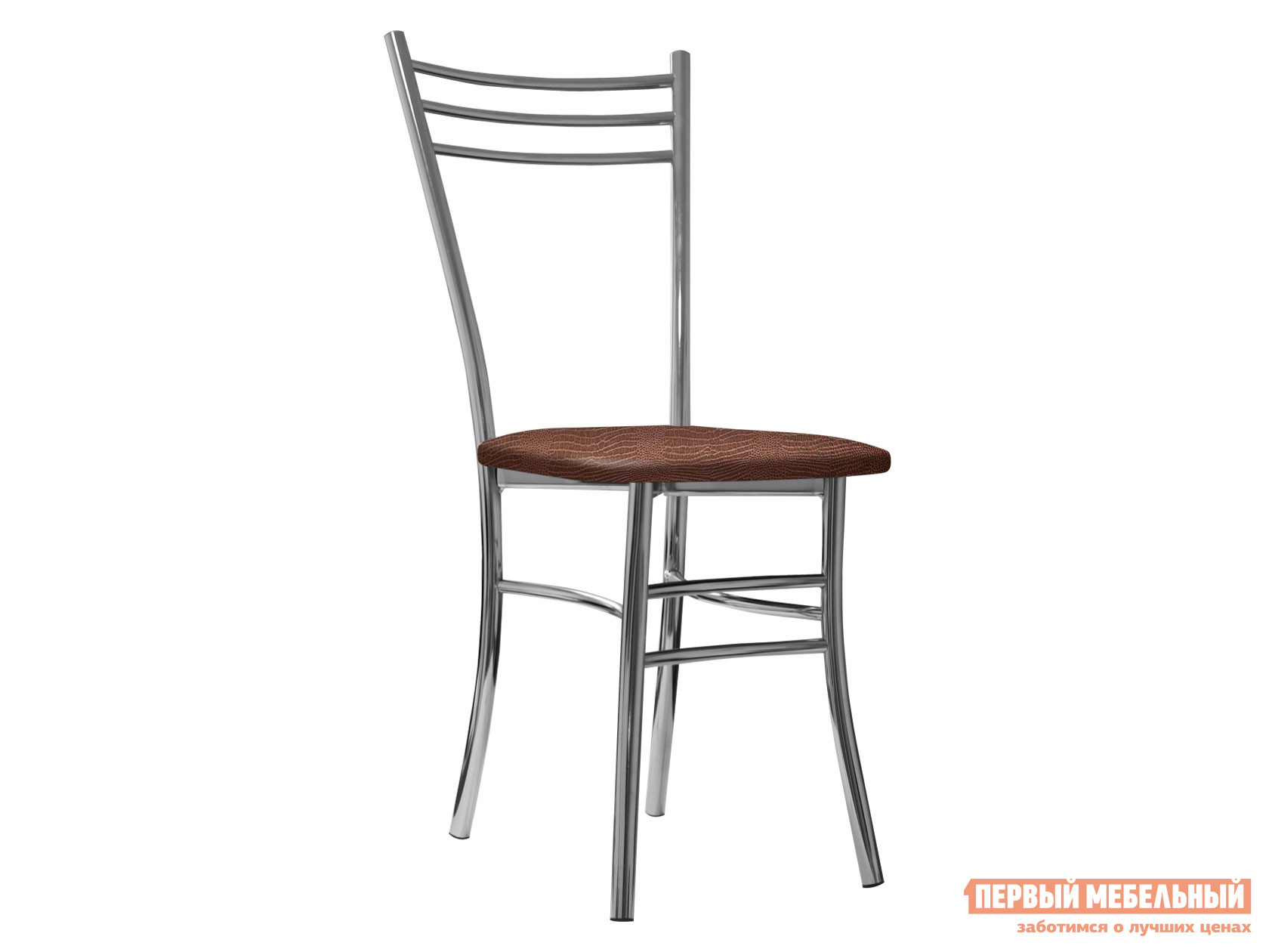 Стул  Трио Светло-коричневый, экокожа / Хром, металл