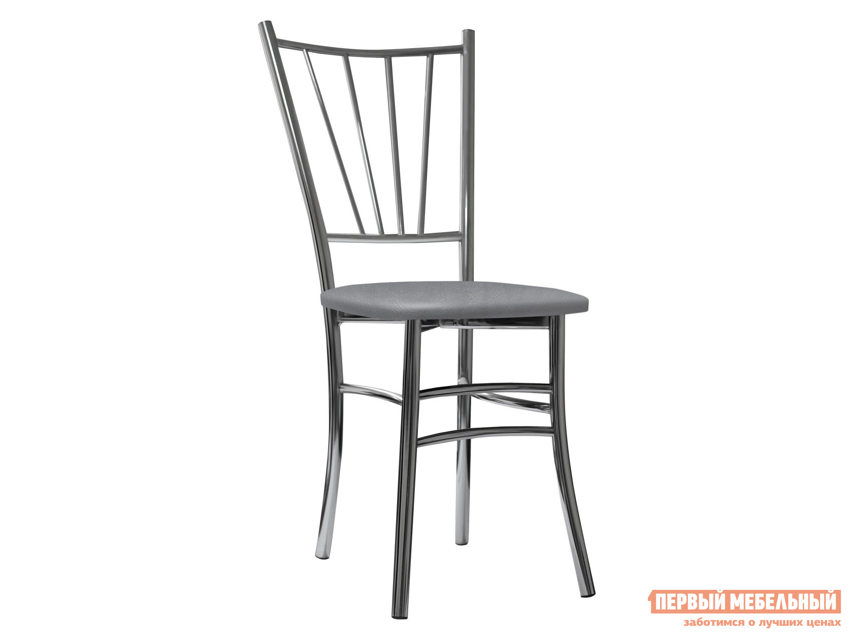 Стул  Кристалл Светло-серый, экокожа / Хром, металл