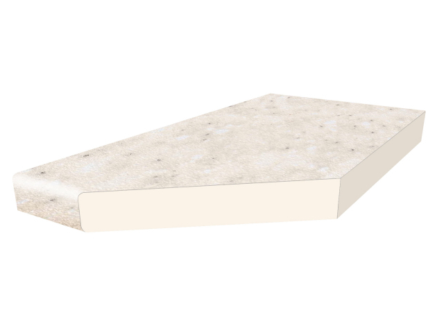 Торцевая столешница Семолина бежевая 38 мм