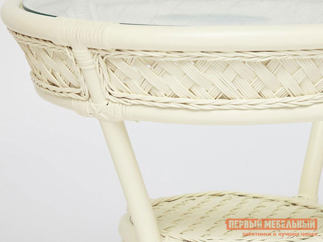 Комплект плетеной мебели  Андреа Белый, ротанг / Кремовый, ткань от Первый Мебельный