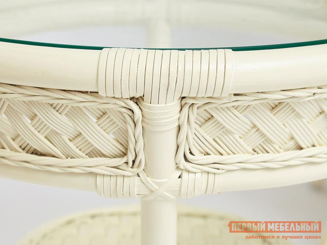 Комплект плетеной мебели  Андреа Белый, ротанг / Кремовый, ткань от Первый Мебельный