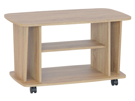 Узкий журнальный столик на колесах