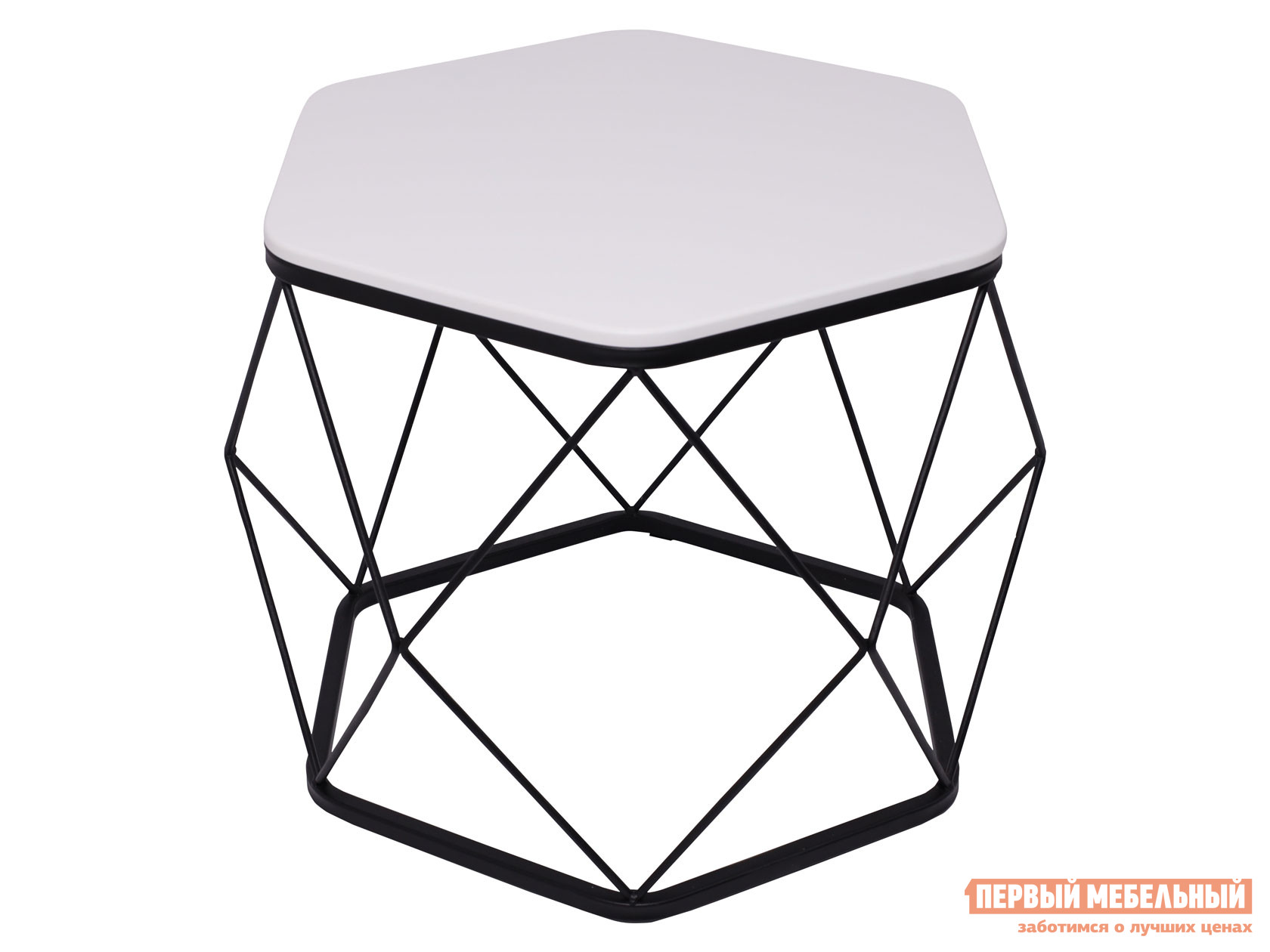 Журнальный столик  Арена Белый / Черный, металл