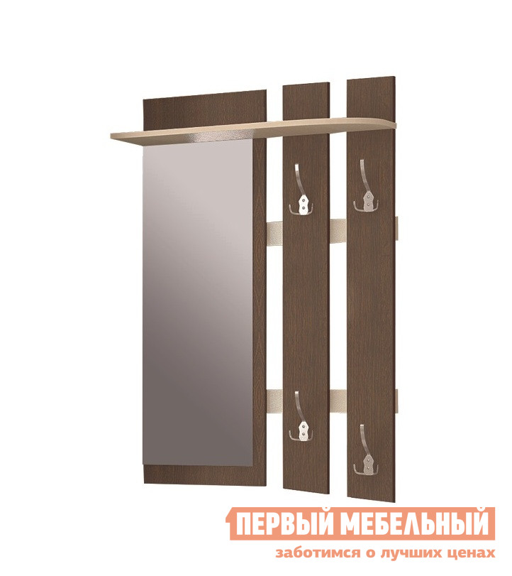 Настенная вешалка с зеркалом и полкой Первый Мебельный Вешалка Виктория 25