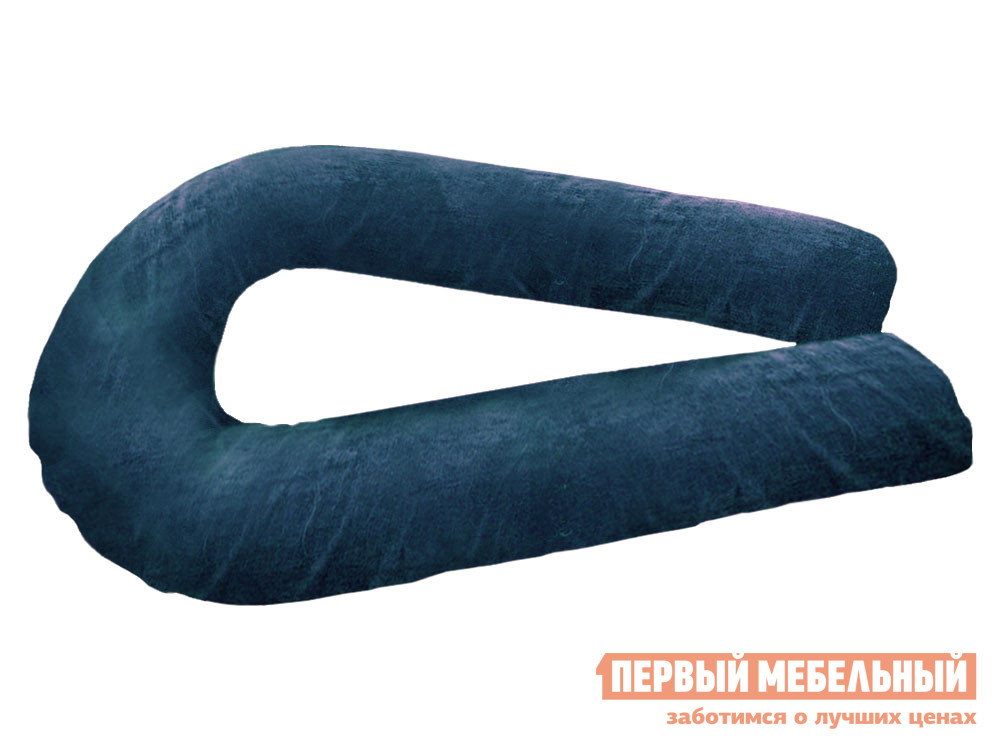 Подушка  U-образная Синий, микровельвет от Первый Мебельный