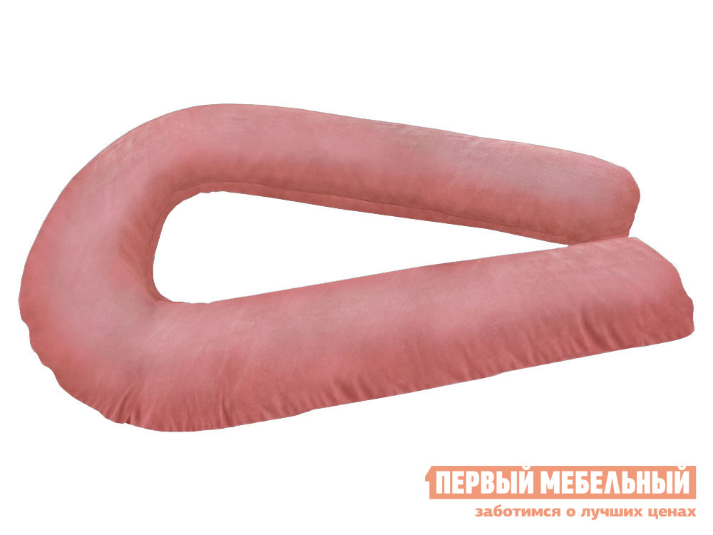 Подушка  U-образная Розовый, микровельвет от Первый Мебельный