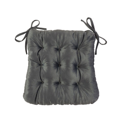 Декоративная подушка  Сидушка с завязками (серая LinenWay) Серый, велюр