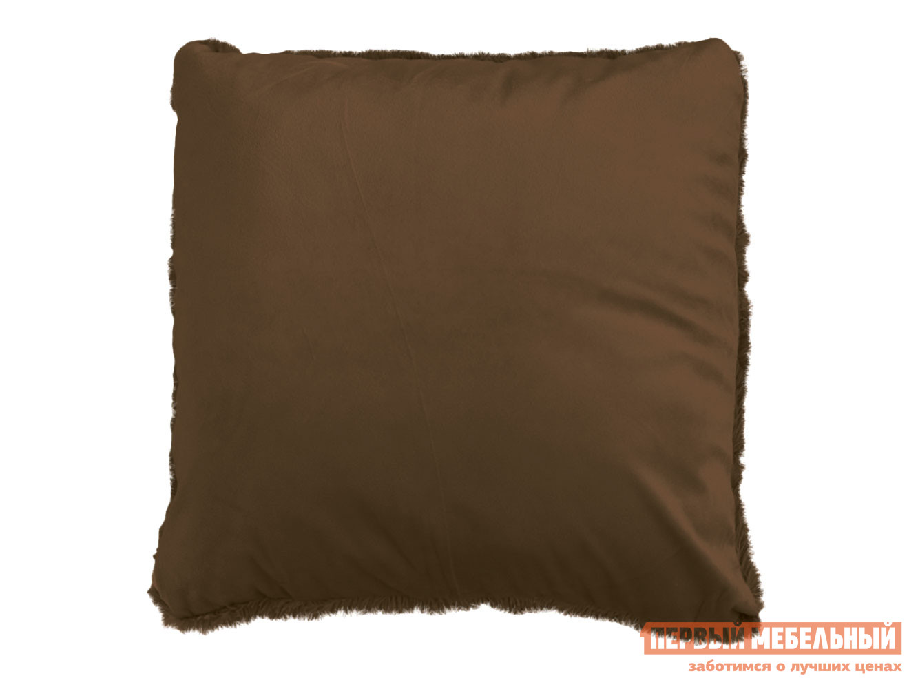 Декоративная подушка  Флоки Темно-коричневый, искусственный мех от Первый Мебельный