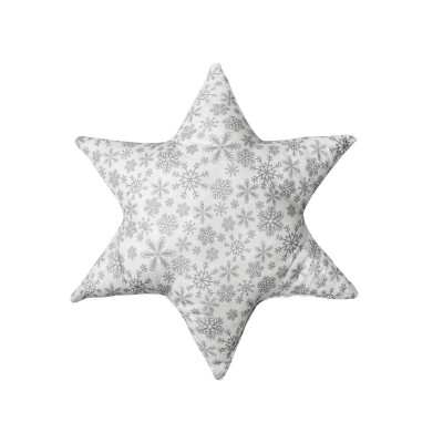 Декоративная подушка  Подушка декоративная звезда «Снежинки» 50х50 см, цвет серый 4413216 Снежинки серый, полиэстер