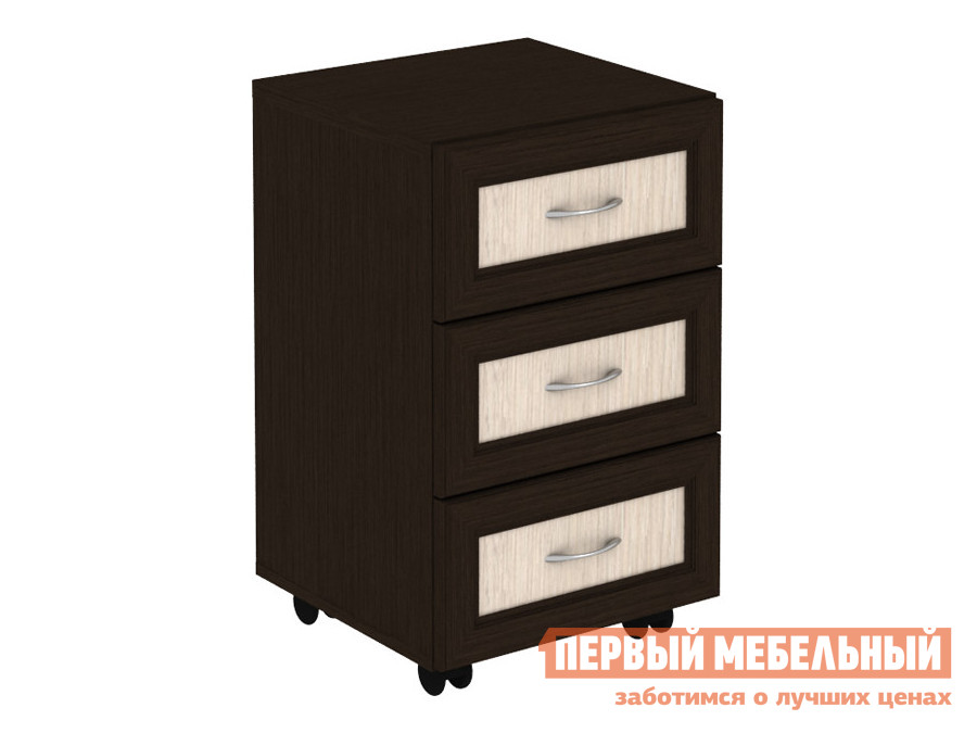 

Прикроватная тумбочка Тумба Мерлен на колесах Мерлен Т01 Венге / Молочный дуб, Темное-cветлое дерево, Тумба Мерлен на колесах Мерлен Т01 Венге / Молочный дуб