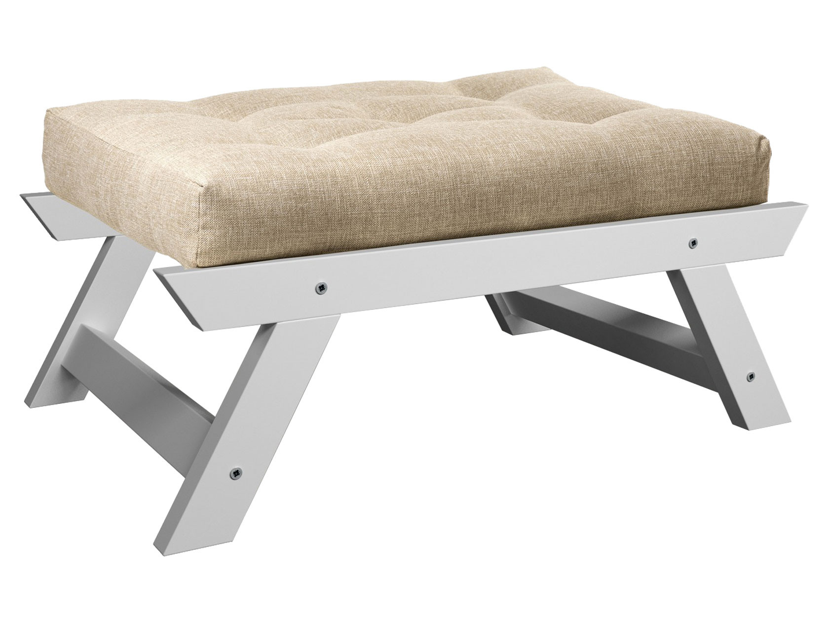 Пуфик  Отман П Белая эмаль, Белый, рогожка