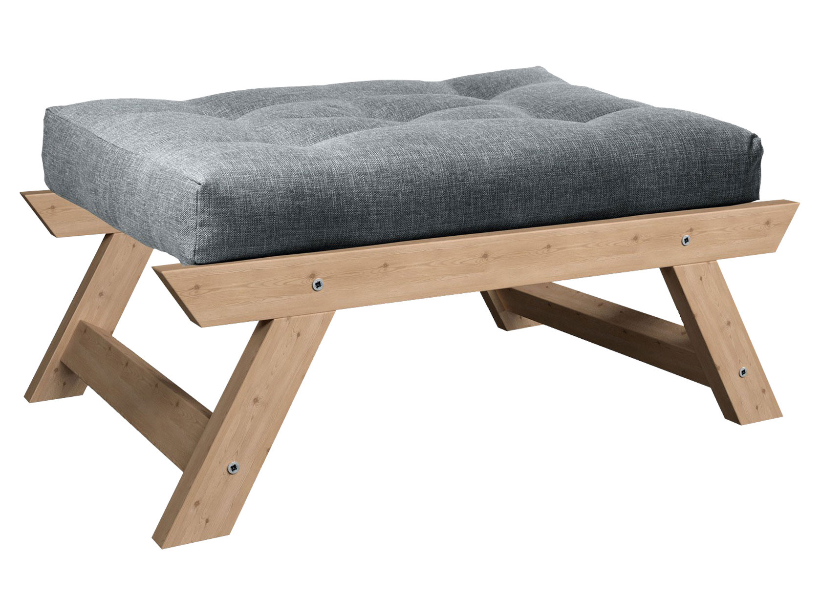 Пуфик  Отман П Сосна натуральная, Серый, рогожка