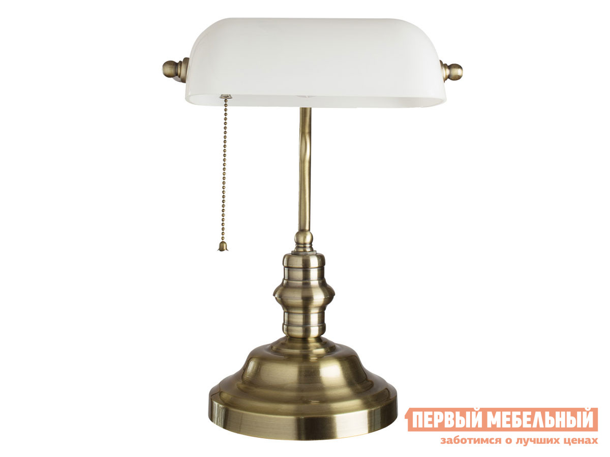 Настольная лампа  BANKER A2493LT-1AB Античная бронза / Белый от Первый Мебельный