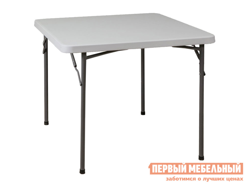 Пластиковый стол  Стол складной 86*86*74 Белый, пластик / Графит, металл