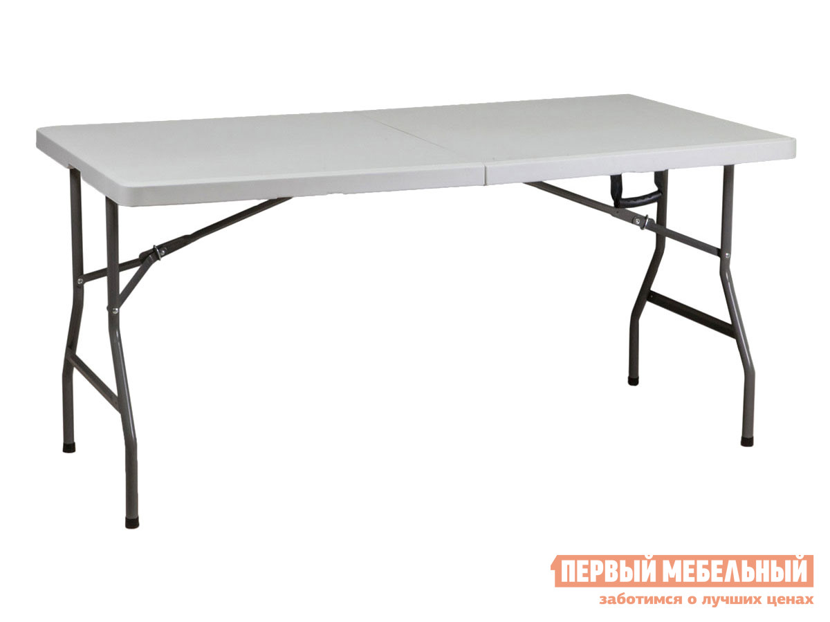 Пластиковый стол  складной 152*76*74 Белый, пластик / Графит, металл Базистрейд 129654