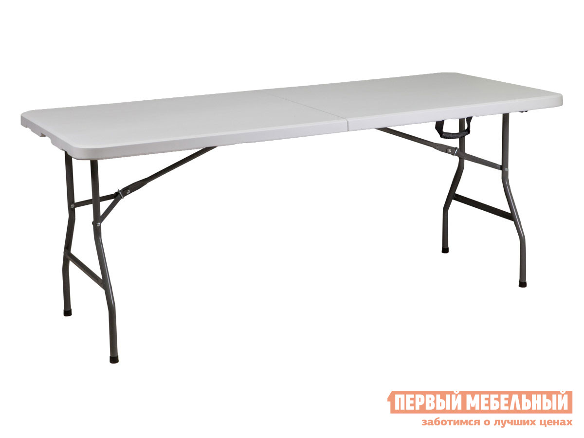 Пластиковый стол  Стол складной 180*76*74 Белый, пластик / Графит, металл