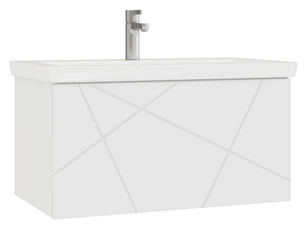 Навесная тумба под раковину Геометрия