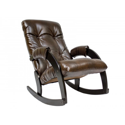 Кресло-качалка  Кресло-качалка Бергамо КР 1 Венге, Antic Crocodile, иск. кожа