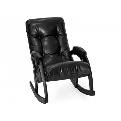Кресло-качалка  Кресло-качалка Бергамо КР 1 Венге, Vegas Lite black, иск. кожа