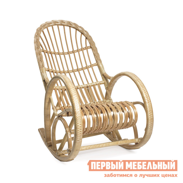 Плетеное кресло из лозы (ива) Мебель Импэкс Кресло-качалка Белая ива