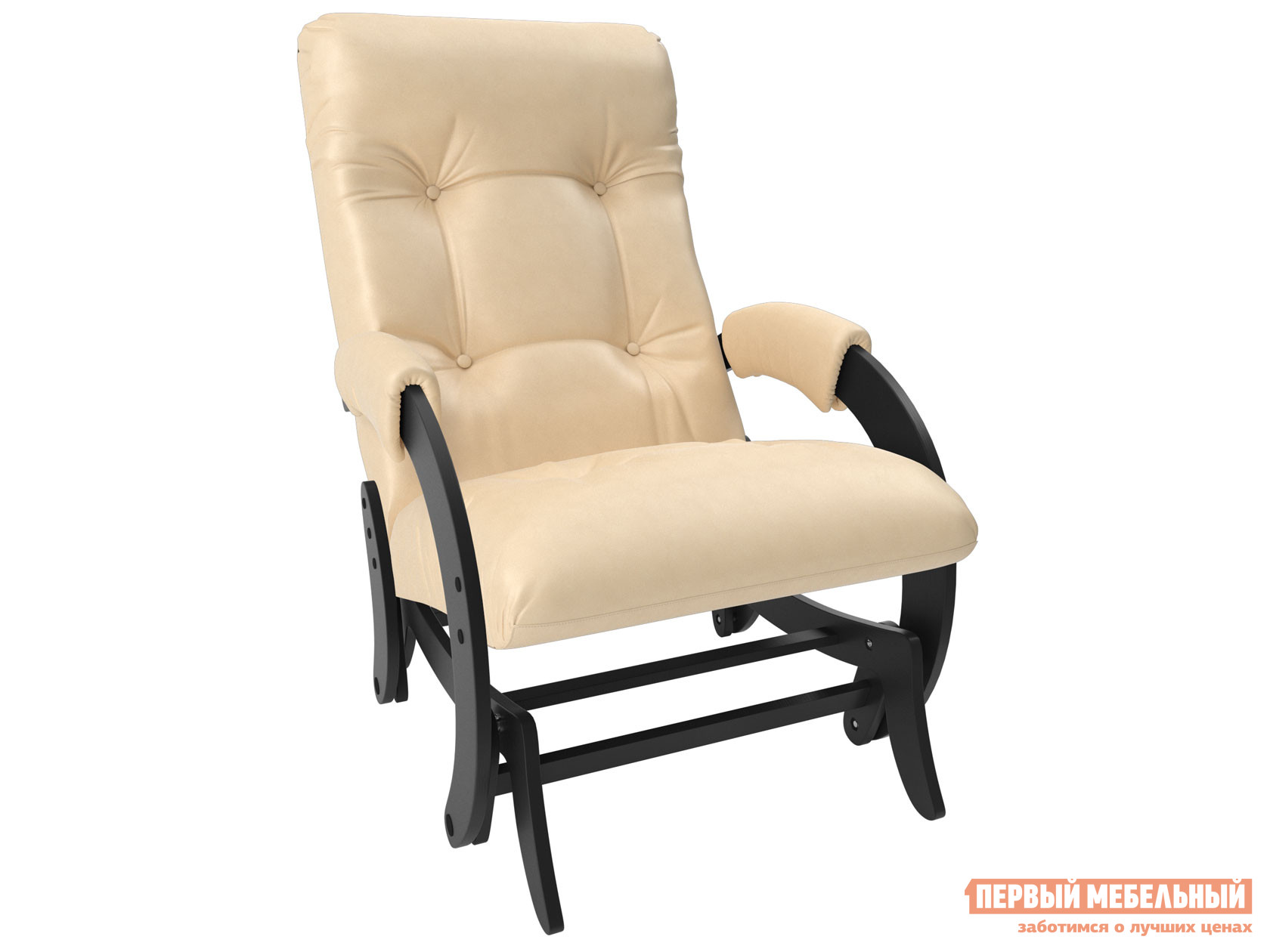 Кресло-качалка  Кресло-качалка глайдер Комфорт Модель 68 Венге, Polaris beige, иск. кожа