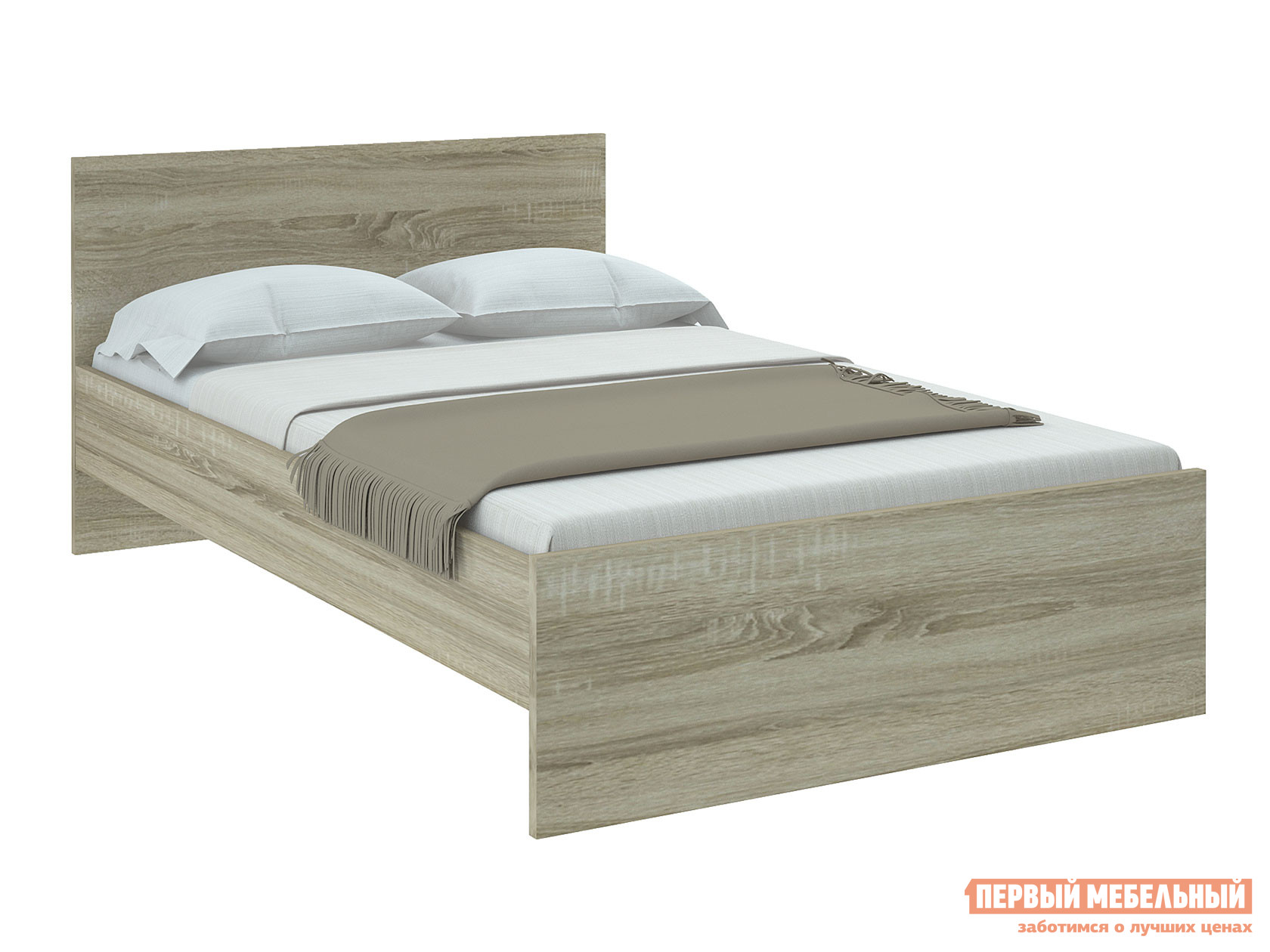 Односпальная кровать  НИКОЛЬ кровать Дуб Сонома, 1200 Х 2000 мм, С основанием