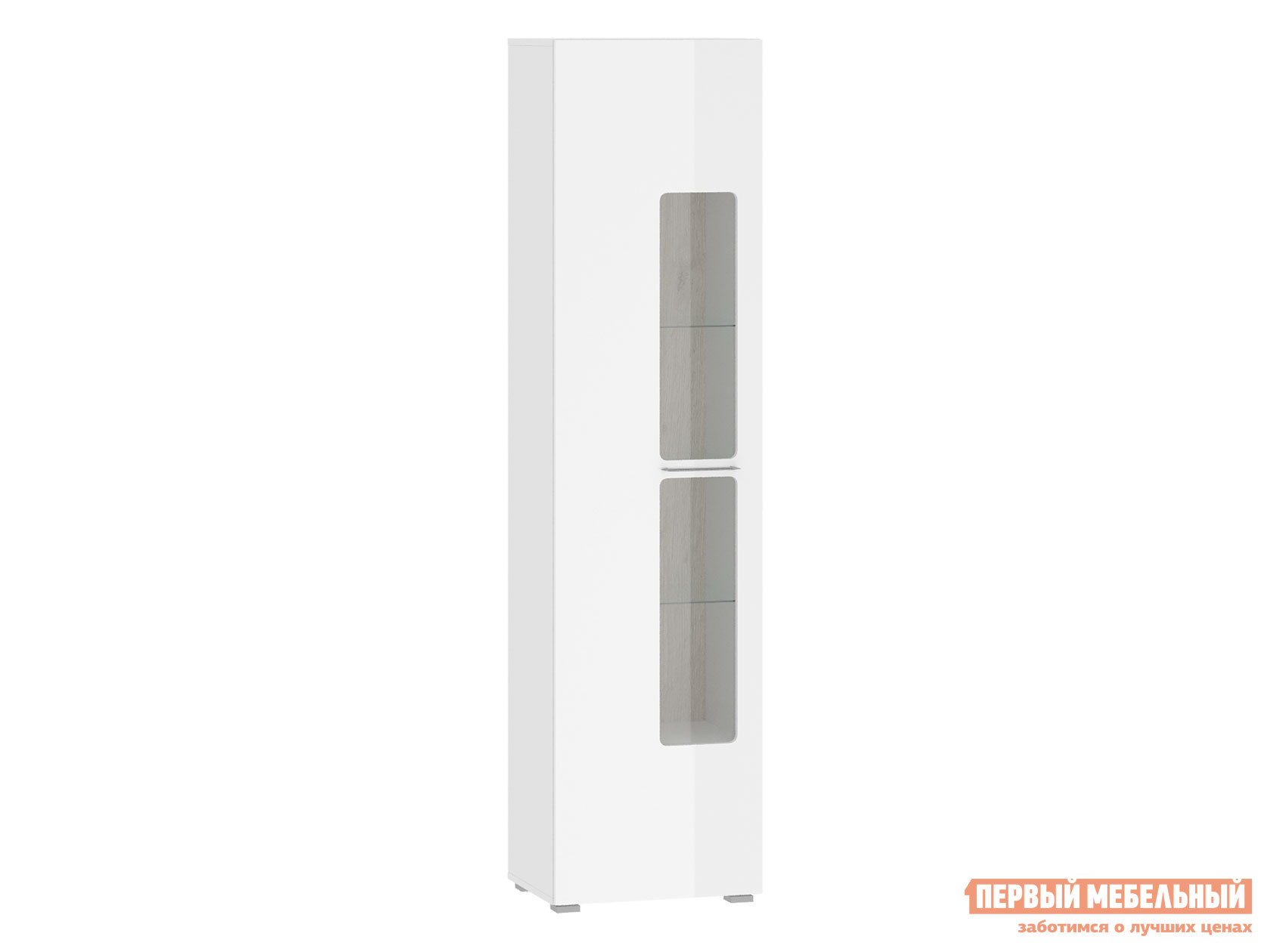 Шкаф-витрина  Сидней Дуб серый Крафт / Белый глянец НКМ 115846