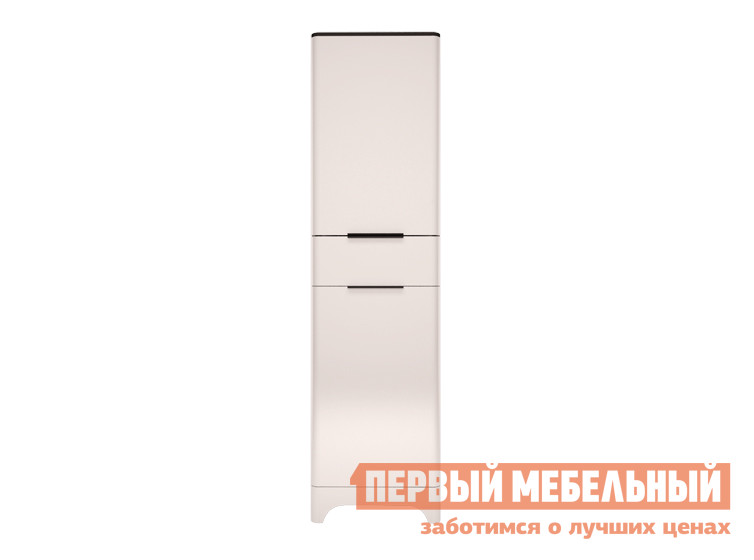 Шкаф распашной Танго 17 Белый, черный матовый / Белый глянец