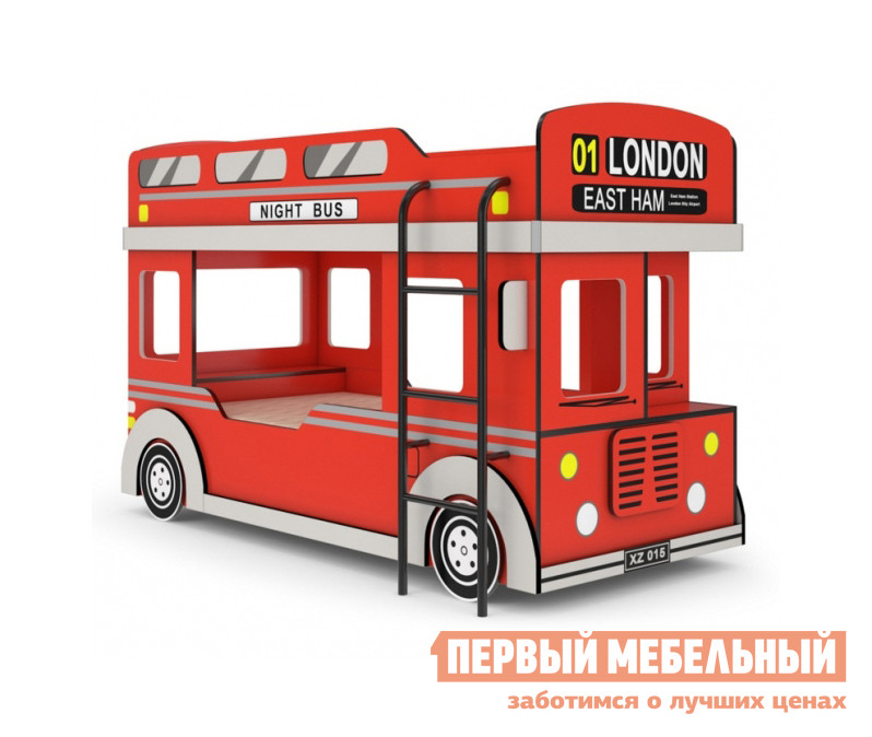 Двухъярусная кровать-машинка для детей ТД Арника Автобус 1