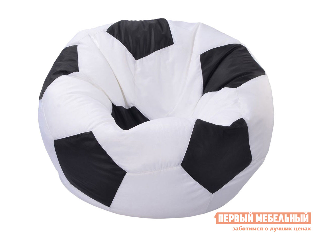 Детский пуфик  Кресло-мешок Мяч оксфорд Бело-черный, ткань оксфорд