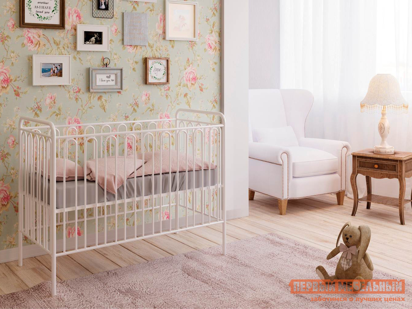 Кроватка для новорожденных  Винтаж-2 Белый от Первый Мебельный