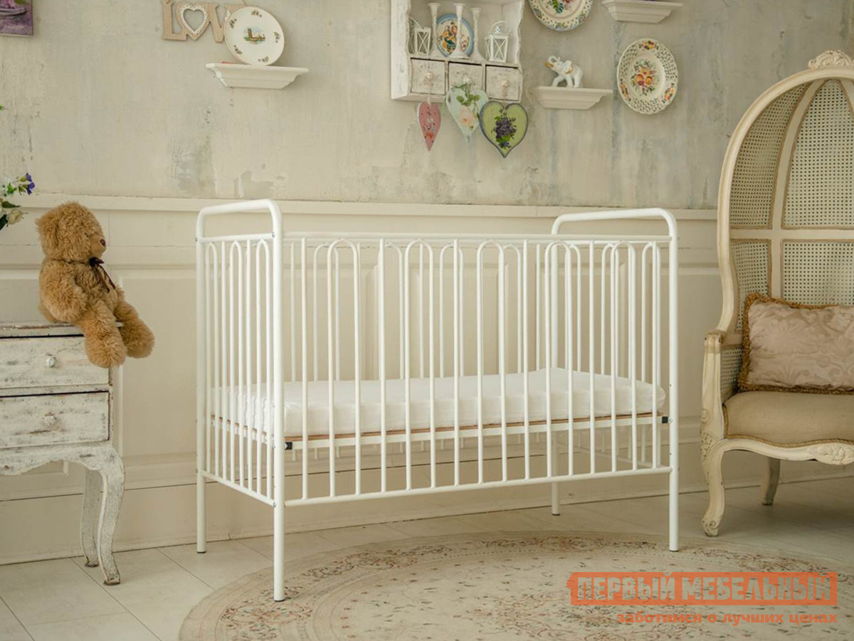 Кроватка для новорожденных  Винтаж-1 Белый от Первый Мебельный