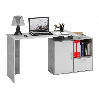 Письменный стол  Слим-3 / Слим-4 Бетон / Белый, 1200 мм